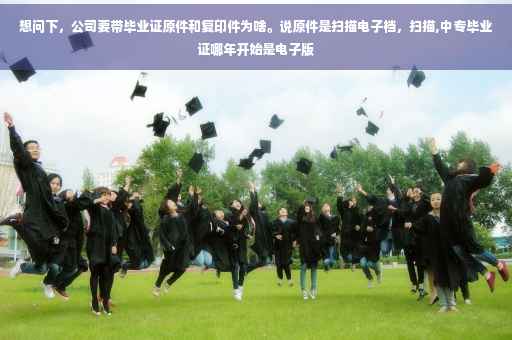 想问下，公司要带毕业证原件和复印件为啥。说原件是扫描电子档，扫描,中专毕业证哪年开始是电子版