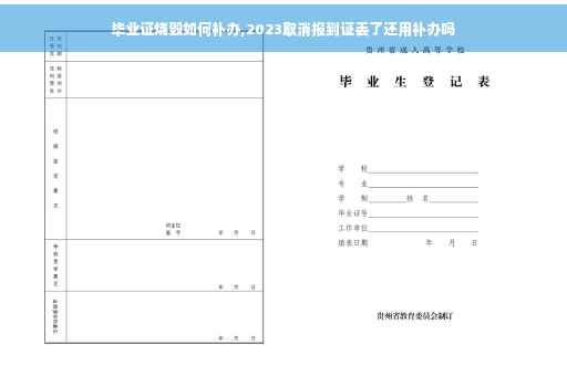 毕业证烧毁如何补办,2023取消报到证丢了还用补办吗