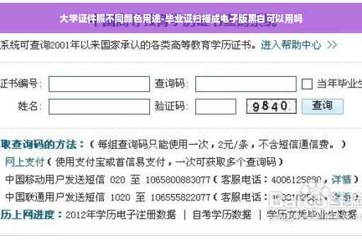 大学证件照不同颜色用途-毕业证扫描成电子版黑白可以用吗
