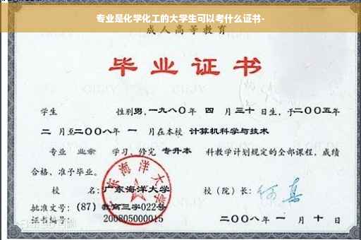 专业是化学化工的大学生可以考什么证书-