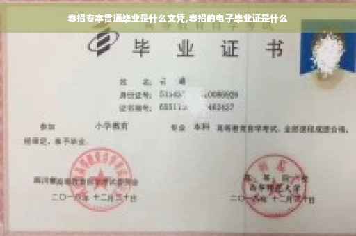 春招专本贯通毕业是什么文凭,春招的电子毕业证是什么