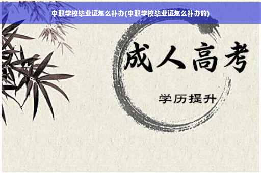 中职学校毕业证怎么补办(中职学校毕业证怎么补办的)