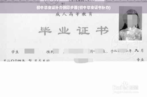 初中毕业证补办钢印步骤(初中毕业证书补办)