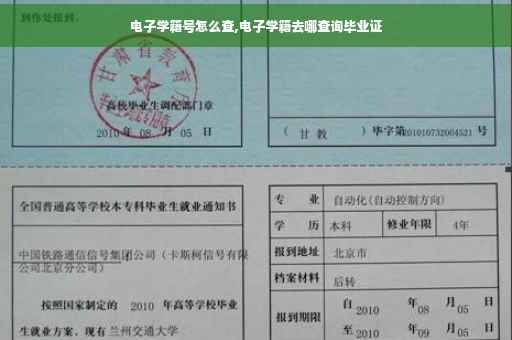 电子学籍号怎么查,电子学籍去哪查询毕业证