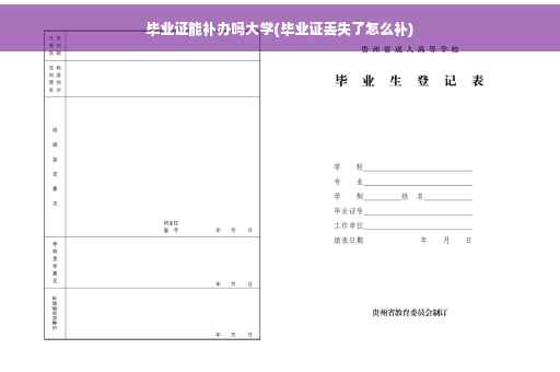 毕业证能补办吗大学(毕业证丢失了怎么补)