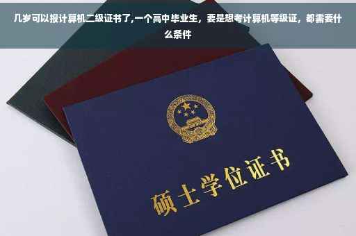 几岁可以报计算机二级证书了,一个高中毕业生，要是想考计算机等级证，都需要什么条件