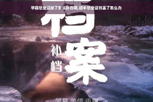 学籍毕业证掉了怎么补办呢,初中毕业证书丢了怎么办