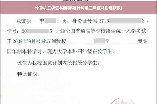 计算机二级证书到哪领(计算机二级证书到哪领取)