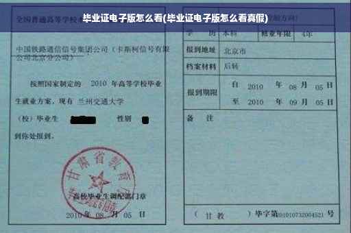 毕业证电子版怎么看(毕业证电子版怎么看真假)