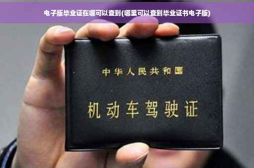 电子版毕业证在哪可以查到(哪里可以查到毕业证书电子版)