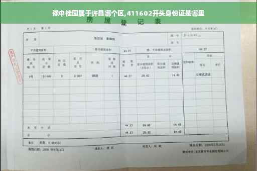 豫中桂园属于许昌哪个区,411602开头身份证是哪里