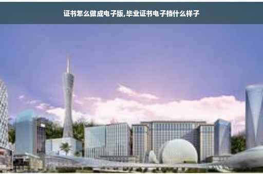 证书怎么做成电子版,毕业证书电子档什么样子