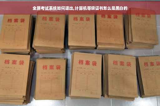 全屏考试系统如何退出,计算机等级证书怎么是黑白的