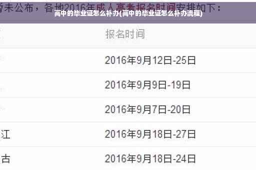 高中的毕业证怎么补办(高中的毕业证怎么补办流程)