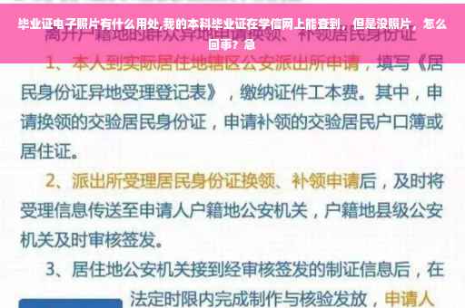 毕业证电子照片有什么用处,我的本科毕业证在学信网上能查到，但是没照片，怎么回事？急