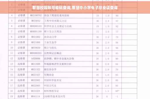 智慧校园账号密码查询,智慧中小学电子毕业证查询