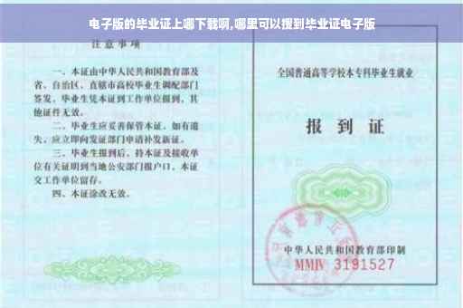 电子版的毕业证上哪下载啊,哪里可以搜到毕业证电子版