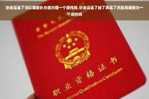毕业证丢了可以重新补办或办理一个原件吗,毕业证丢了掉了弄丢了还能再重新办一个原件吗
