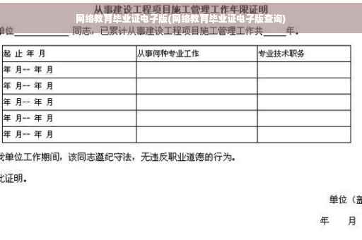 网络教育毕业证电子版(网络教育毕业证电子版查询)