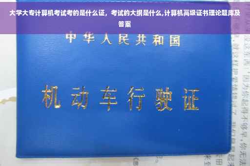 大学大专计算机考试考的是什么证，考试的大纲是什么,计算机高级证书理论题库及答案