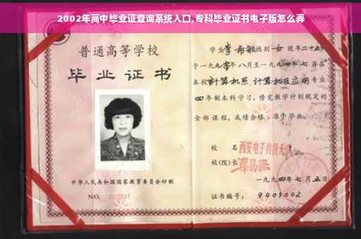 2002年高中毕业证查询系统入口,专科毕业证书电子版怎么弄
