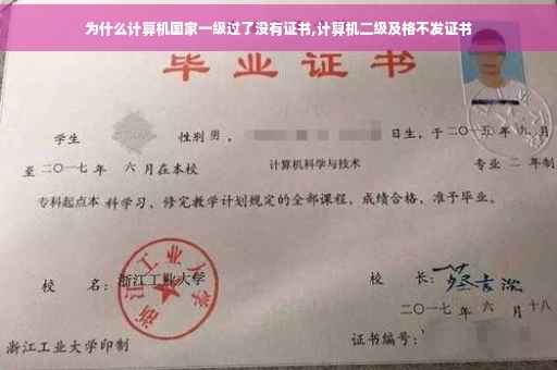 为什么计算机国家一级过了没有证书,计算机二级及格不发证书