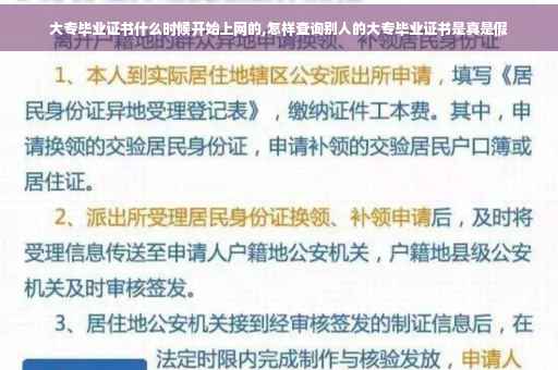 大专毕业证书什么时候开始上网的,怎样查询别人的大专毕业证书是真是假