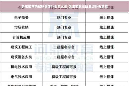 哈尔滨市的驾照丢失补办怎么弄,哈尔滨职高毕业证补办流程