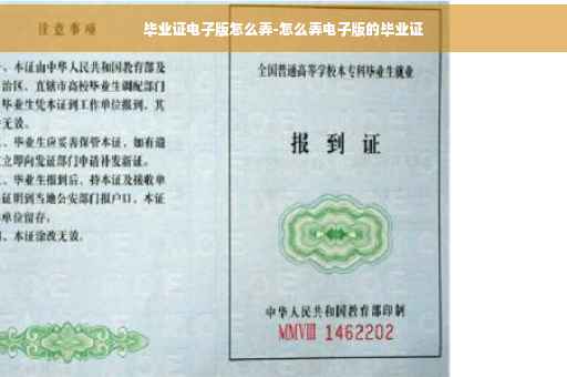 毕业证电子版怎么弄-怎么弄电子版的毕业证