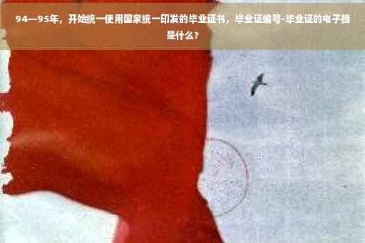 94—95年，开始统一使用国家统一印发的毕业证书，毕业证编号-毕业证的电子档是什么?
