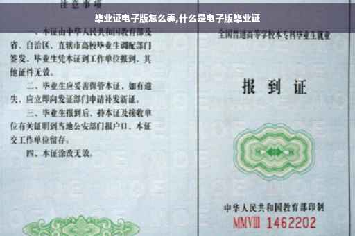 毕业证电子版怎么弄,什么是电子版毕业证