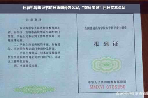 计算机等级证书的日语翻译怎么写,“数码宝贝”用日文怎么写