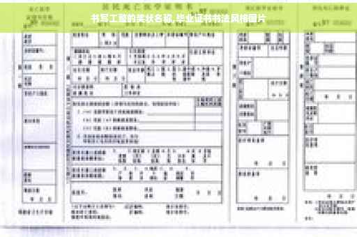 书写工整的奖状名称,毕业证书书法风格图片