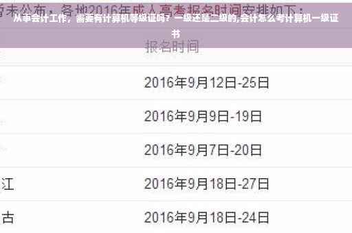 从事会计工作，需要有计算机等级证吗？一级还是二级的,会计怎么考计算机一级证书