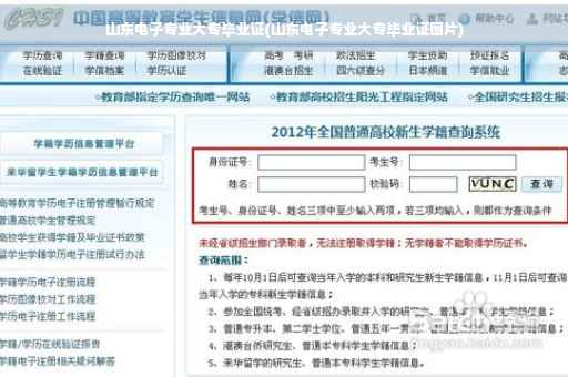 山东电子专业大专毕业证(山东电子专业大专毕业证图片)
