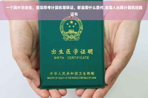 一个高中毕业生，要是想考计算机等级证，都需要什么条件,全国人社局计算机技能证书