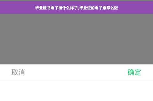 毕业证书电子档什么样子,毕业证的电子版怎么做