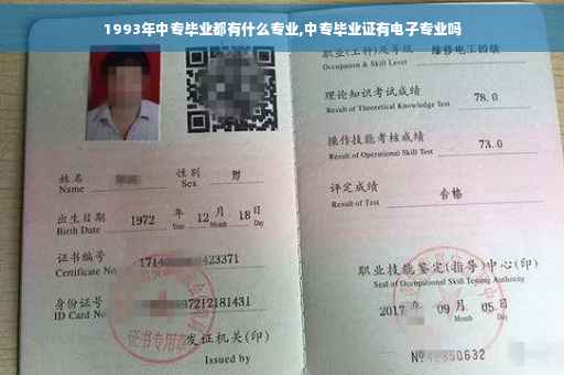 1993年中专毕业都有什么专业,中专毕业证有电子专业吗