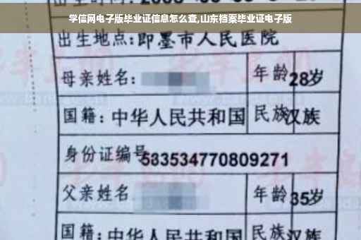 学信网电子版毕业证信息怎么查,山东档案毕业证电子版
