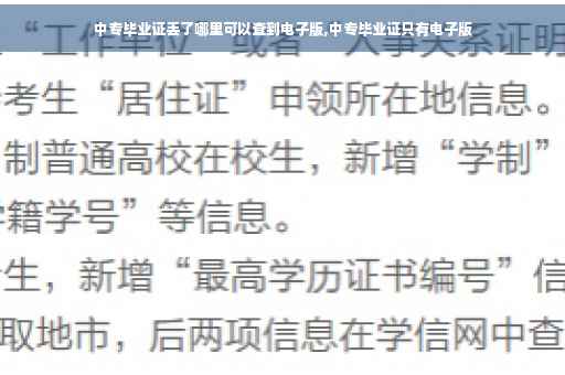 中专毕业证丢了哪里可以查到电子版,中专毕业证只有电子版 中专毕业证丢了哪里可以查到电子版,中专毕业证只有电子版