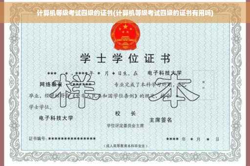 计算机等级考试四级的证书(计算机等级考试四级的证书有用吗)