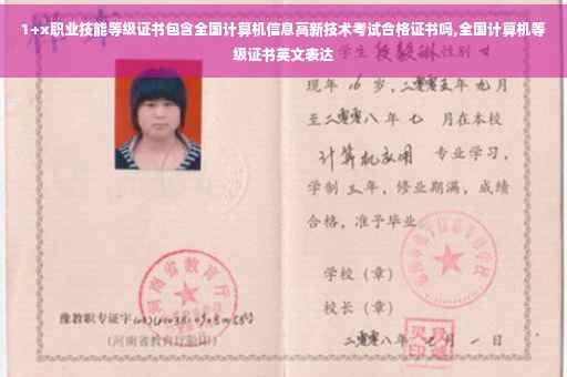 1+x职业技能等级证书包含全国计算机信息高新技术考试合格证书吗,全国计算机等级证书英文表达