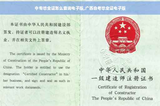 中专毕业证怎么查询电子版,广西自考毕业证电子版