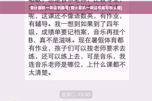 查计算机一级证书编号(查计算机一级证书编号怎么查)