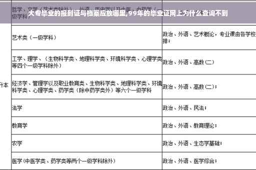 大专毕业的报到证与档案应放哪里,99年的毕业证网上为什么查询不到