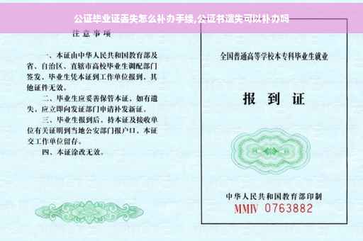 公证毕业证丢失怎么补办手续,公证书遗失可以补办吗