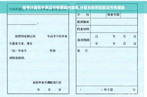 报考计算机中级证书有哪些内容呢,计算机初级技能证书有哪些