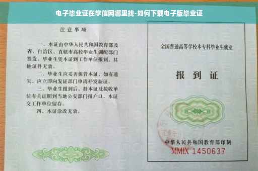 电子毕业证在学信网哪里找-如何下载电子版毕业证
