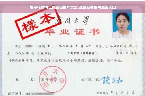 电子信息博士毕业证图片大全,毕业证书编号查询入口