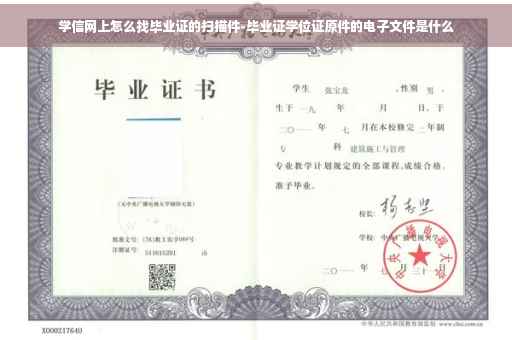 学信网上怎么找毕业证的扫描件-毕业证学位证原件的电子文件是什么